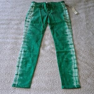 Rich & Skinny Green Tie-Dye Skinny Jeans New